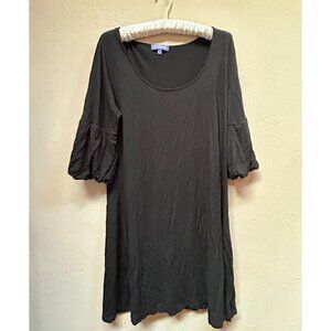 Vivienne Vivienne Tam Womens Medium Bell Sleeve Shift Dress Black Casual Stretch